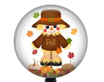 Scarecrow Badge Reel/Fall Badge Reel/Badge Holder/ID Holder/Badge Reel/Nurse Badge/Nurse Gift/fall badge/Retractable Badge/Autumn