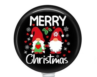 Christmas Gnomes Badge Reel/Christmas Badge Reel/Badge Holder/ID Holder/Badge Reel/Nurse Badge/Nurse Gift/Retractable Badge/Gnome badge/