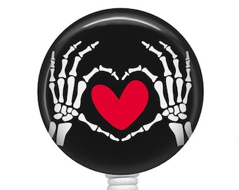 Radiology Badge Reel/Skeleton Badge Reel/Badge Holder/ID Holder/Badge Reel/Nurse Gift/Radiology Tech Badge/Radiologist/Valentine/Heart/Xray