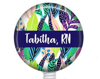 Personalized Badge Reel/Badge Reel/Nurse Badge/Badge Holder/ID Holder/Badge Reel/Nurse Gift/Name Badge/Retractable Badge/Floral Badge/Spring