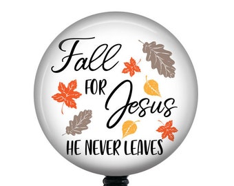 Fall Badge Reel/Badge Holder/ID Holder/Badge Reel/Nurse Badge/Nurse Gift/Retractable Badge/Autumn Badge/Spiritual badge