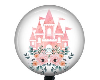 Castle Badge Reel/Badge Reel/Watercolor Castle Badge Reel/Badge Holder/ID Holder/Badge Reel/Nurse Badge/Nurse Gift/teacher gift/