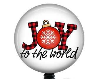 Christmas Badge Reel/Joy to the world/Badge Holder/ID Holder/Badge Reel/Nurse Gift/Nurse Badge/Retractable Badge/