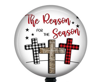 Christmas Badge Reel/The reason for the season/Retractable Badge/Nurse Badge/Badge Holder/ID Holder/Badge Reel/Nurse Gift/Christian badge