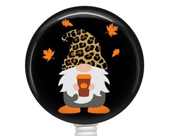 Fall Gnome Badge Reel/Pumpkin SpiceBadge/Badge Holder/ID Holder/Badge Reel/Nurse Badge/Nurse Gift/fall badge/Retractable Badge/Autumn Badge