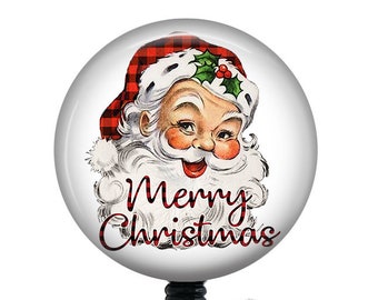 Christmas Badge Reel/Santa Badge Reel/Retractable Badge Holder/ID Holder/Badge Reel/Nurse Gift/Teacher Badge/Nurse Badge/Merry Christmas