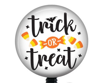 Halloween Badge Reel/Badge Holder/ID Holder/Badge Reel/Nurse Gift/Retractable Badge/Cute Halloween Badge/Nurse Badge/Trick or Treat badge