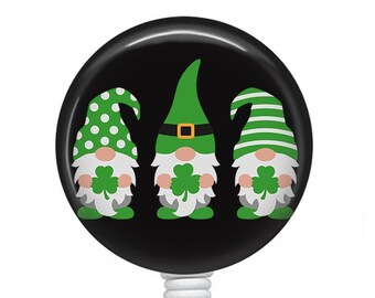 St Patricks Gnomes Badge/Gnome Badge Reel/Badge Holder/ID Holder/Badge Reel/Nurse Badge/Nurse Gift/Retractable Badge/St Patricks Day