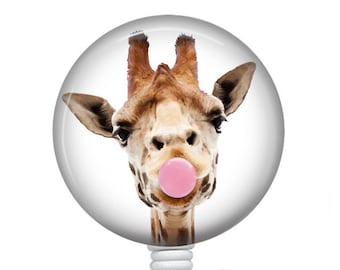 Giraffe Badge Reel/Funny badge/Nurse Badge Reel/Badge Holder/ID Holder/Badge Reel/Nurse Gift/Nurse Badge/Retractable Badge/