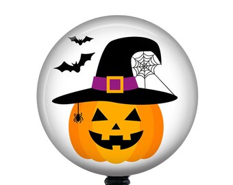 Halloween Badge Reel/Badge Holder/ID Holder/Badge Reel/Nurse Gift/Retractable Badge/Nurse Badge/Fall Badge/Jack O Lantern