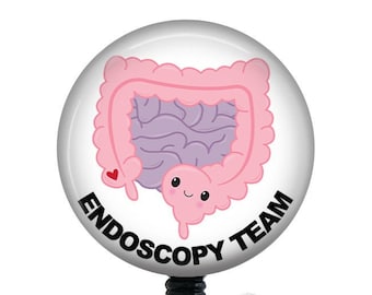 Endoscopy Nurse Badge Reel/Nurse Badge Reel/Badge Holder/ID Holder/Badge Reel/Nurse Gift/Retractable Badge/GI badge/Gastroenterology badge/