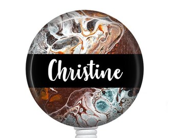 Personalized Badge Reel/Badge Reel/Nurse Badge/Badge Holder/ID Holder/Badge Reel/Nurse Gift/Name Badge/Marble Badge/Retractable Badge/Name