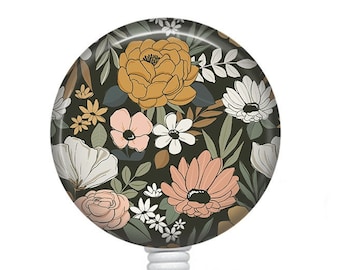 Boho Floral Badge Reel/Boho Badge Reel/Badge Reel/Nurse Badge/Badge Holder/ID Holder/Badge Reel/Nurse Gift/Retractable Badge/Beaded Badge