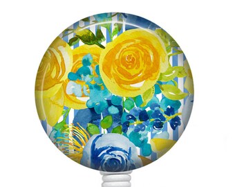 Floral Badge Reel/Badge Reel/Nurse Badge/Badge Holder/ID Holder/Badge Reel/Nurse Gift/Retractable Badge/Flower Badge/Gift for her/