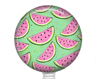 Watermelon Badge Reel/Retractable Badge/Nurse Badge/Badge Holder/ID Holder/Badge Reel/Nurse Gift/Name Badge/Summer Badge/Tropical Badge