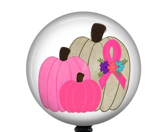 Breast Cancer Badge Reel/Nurse Badge Reel/Badge Holder/ID Holder/Badge Reel/Nurse Gift/Retractable Badge/Fall badge/breast cancer awareness