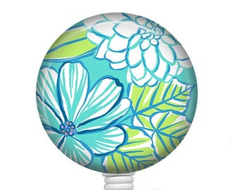 Floral Badge Reel/Badge Reel/Nurse Badge/Badge Holder/ID Holder/Badge Reel/Nurse Gift/Retractable Badge/Flower Badge/Gift for her/