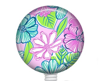 Floral Badge Reel/Badge Reel/Nurse Badge/Badge Holder/ID Holder/Badge Reel/Nurse Gift/Retractable Badge/Flower Badge/Gift for her/