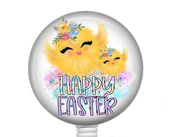 Easter Badge Reel/Easter Chick Badge/Badge Holder/ID Holder/Nurse Badge Reel/Nurse Gift/Retractable Badge/Badge Reel/Cute badge/Beaded Badge
