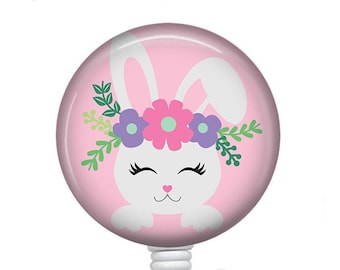 Easter Badge Reel/Easter Bunny Badge/Badge Holder/ID Holder/Nurse Badge Reel/Nurse Gift/Retractable Badge/Teacher Gift/Bunny Badge/Easter