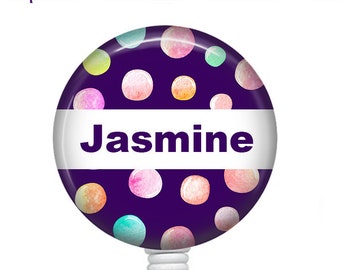 Personalized Badge Reel/Badge Reel/Nurse Badge/Badge Holder/ID Holder/Badge Reel/Nurse Gift/Name Badge/Retractable Badge/Watercolor badge