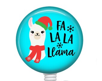 Christmas Badge Reel/Badge Holder/ID Holder/Badge Reel/Nurse Gift/Teacher Gift/Co-Worker Gift/Llama Badge Reel/Retractable badge/Nurse badge