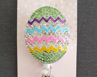 Rhinestone Easter Badge Reel/Badge Holder/ID Holder/Easter Egg Badge Reel/Nurse Badge Reel/Nurse Gift/Easter Badge/Retractable Badge/