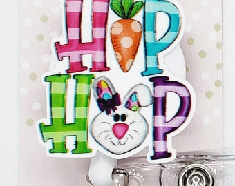 Easter Badge Reel/Badge Holder/ID Holder/Nurse Badge Reel/Nurse Gift/Retractable Badge/Teacher Gift/Hip Hop/Easter