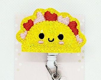 Kawaii Taco Badge Reel/Kawaii Badge Reel/Badge Holder/ID Holder/Badge Reel/Nurse Gift/Co-worker gift/Teacher Gift/Taco Lover/Cute taco