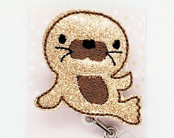 Otter Badge Reel/Retractable Badge Reel/Badge Holder/ID Holder/Badge Reel/Nurse Gift/Teacher gift/Co-Worker Gift/Nurse Badge holder