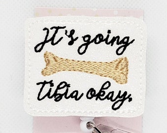 Ortho Nurse Badge Reel/Retractable Badge Reel/Badge Holder/ID Holder/Badge Reel/Nurse Gift/tibia/Ortho badge/Orthopedic badge/Funny badge