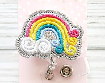 Rainbow Badge Reel/Retractable Badge Reel/Nurse Badge Reel/Badge Holder/ID Holder/Badge Reel/Nurse Gift/Teacher badge/Pediatric