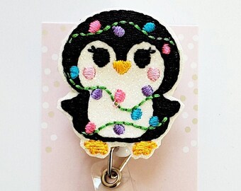 Penguin Badge Reel/Badge Holder/ID Holder/Badge Reel/Nurse Gift/Medical Student/Christmas Badge Reel/Winter Badge/Teacher Badge/Nurse Badge