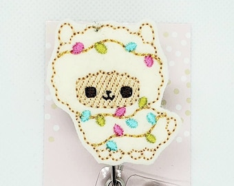 Alpaca Badge Reel/Badge Holder/ID Holder/Badge Reel/Nurse Gift/Retractable Badge/Co-Worker Gift/Llama/Christmas Badge Reel/Nurse badge/