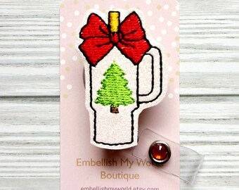 Christmas Badge Reel/Badge Holder/ID Holder/Badge Reel/Nurse Badge/Nurse Gift/Retractable Badge/Interchangeable Badge