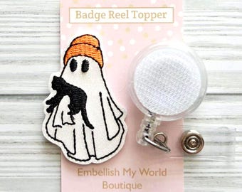 Ghost Interchangeable Badge Reel Topper/Badge Holder/ID Holder/Badge Reel/Halloween Badge Reel/Nurse Badge/Swappable Badge/Gift/Nurse