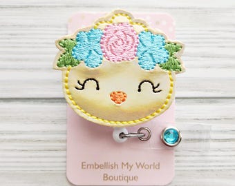 Easter Chick Badge Reel/Cute Easter Badge/Badge Holder/ID Holder/Nurse Badge Reel/Nurse Gift/Retractable Badge/Cute Nurse Badge/Floral Chick