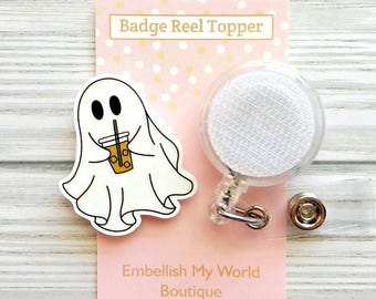 Ghost Interchangeable Badge Reel Topper/Badge Holder/ID Holder/Badge Reel/Halloween Badge Reel/Nurse Badge/Swappable Badge/Nurse Gift
