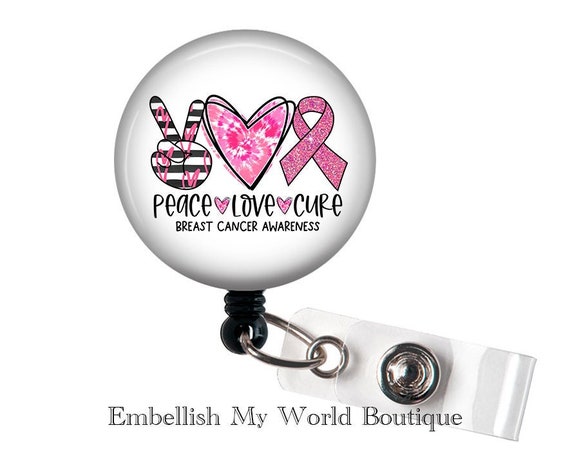 Breast Cancer Awareness Badge Reel/nurse Badge Reel/badge Holder/id  Holder/badge Reel/nurse Gift/retractable Badge/pink Ribbon/awareness 