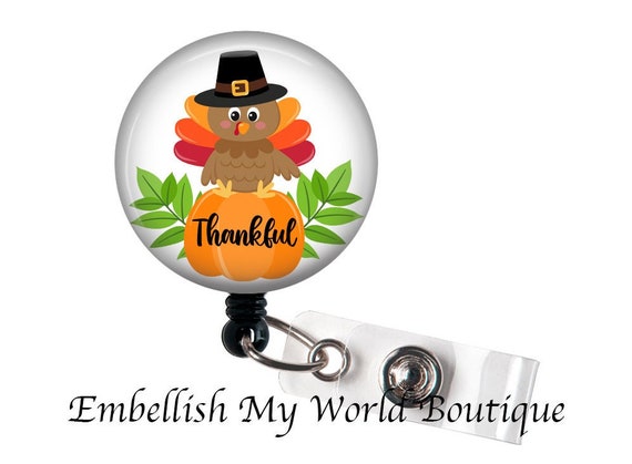 Thanksgiving Badge Reel/turkey Badge/badge Holder/id Holder/badge