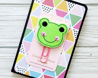 Frog Planner Clip and Journal Set/Cute/Bookmark/Planner Accessories/Journal/School Supplies/Office/Notebook/Frog Lover Gift/Gift/Accessories