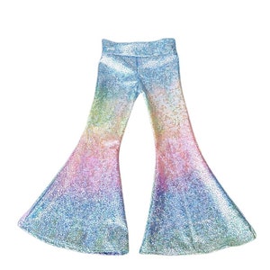 Unicorn bell bottoms hologram rainbow gymnastic butterfly girls baby active birthday dance wear costume unicorn outfit newborn 0-3-6