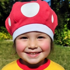 Mushroom hat beret Halloween costume mario costume fungi costume kids adults children teens pick color