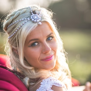 Pia Bridal Head Chain Pearl Head Jewelry Hair Jewelry for Bride bridal Hair jewelry headpiece for bride boho bride bohemian bride jewelry