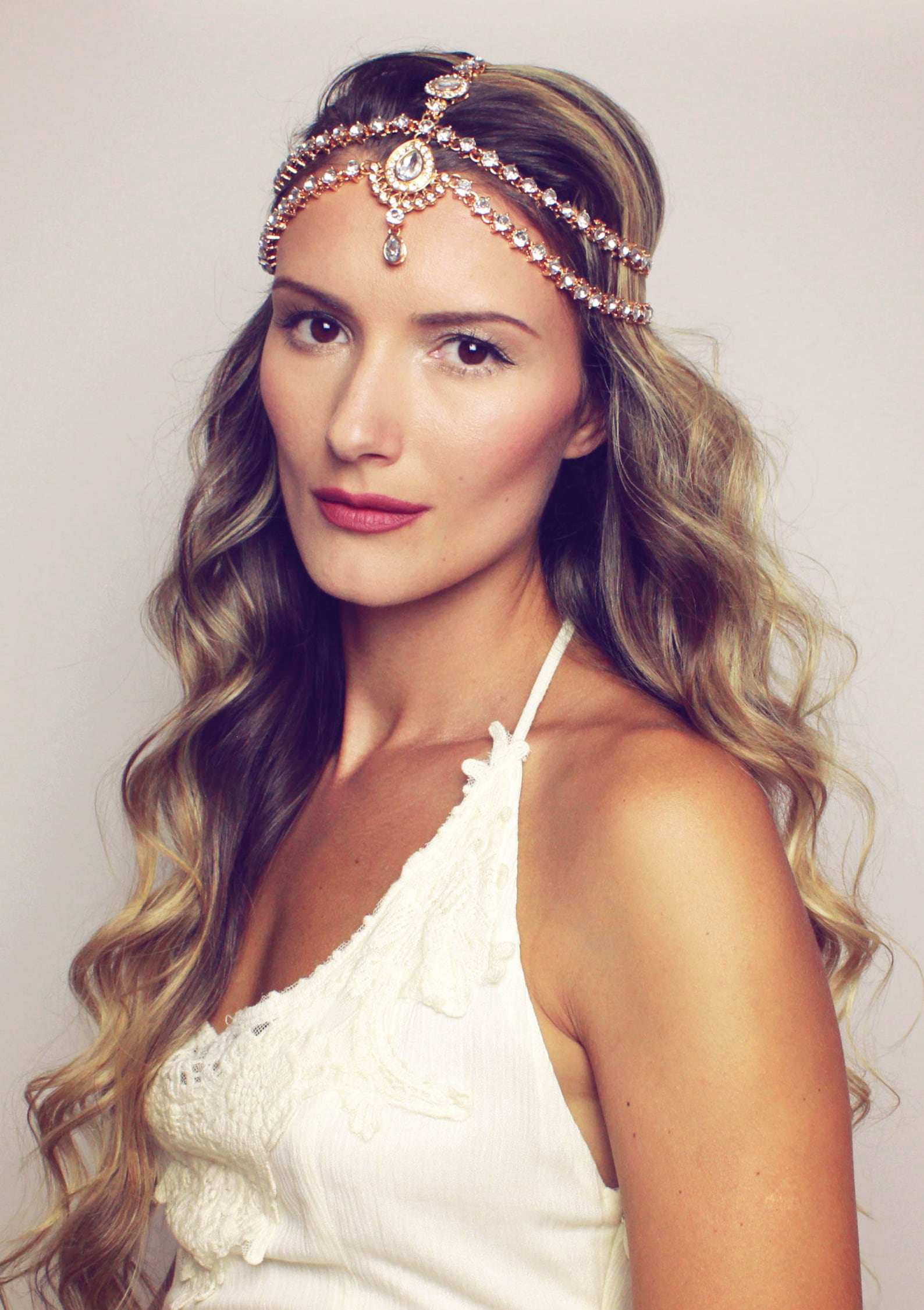 Dulce Head Chain Gold Head Jewelry Bridal Head Band Head Piece Etsy