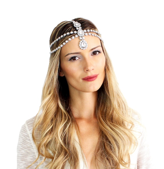 Luna Bridal Head Chain Rhinestone Hair Jewelry Head Jewelry 
