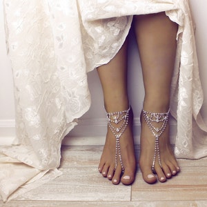 Zainab Barefoot Sandals Bridal Foot Jewelry Rhinestone Anklet - Etsy