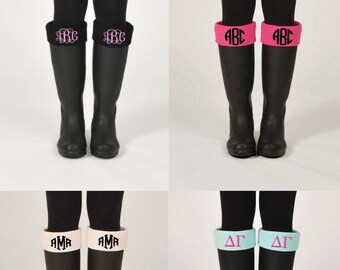 Monogrammed Fleece Boot Socks | Charles River New Englander Fold-over Boot Cuffs | Christmas, Birthday, Stocking Stuffer | Fits Hunter Boots