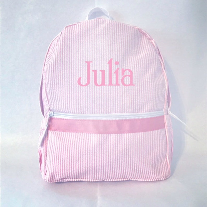 Monogrammed Seersucker Backpack Preppy Personalized Toddler - Etsy