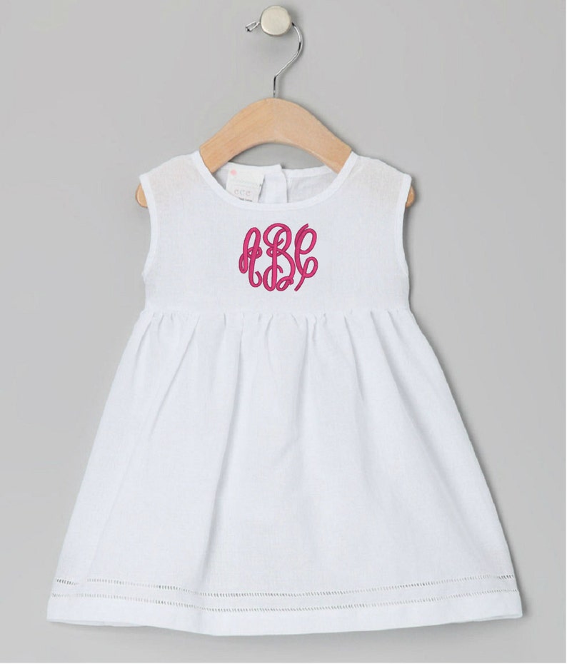 Monogrammed Dress White Linen Baby and Toddler Dress Etsy